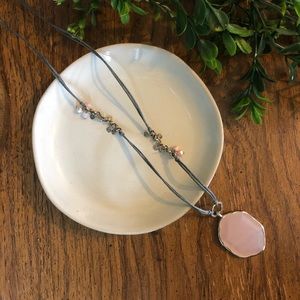 Silpada pink and grey long necklace